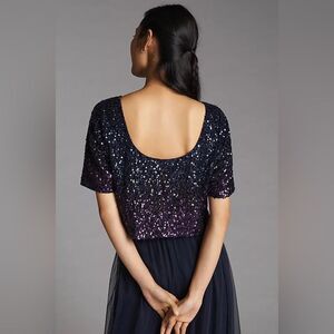 NWT Anthropologie Let Me Be Ombre Cropped Sequined Blouse Medium